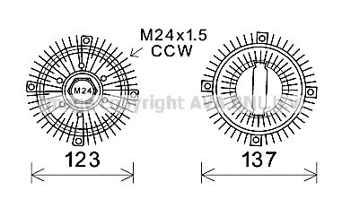 AVA QUALITY COOLING Sajūgs, Radiatora ventilators FDC449